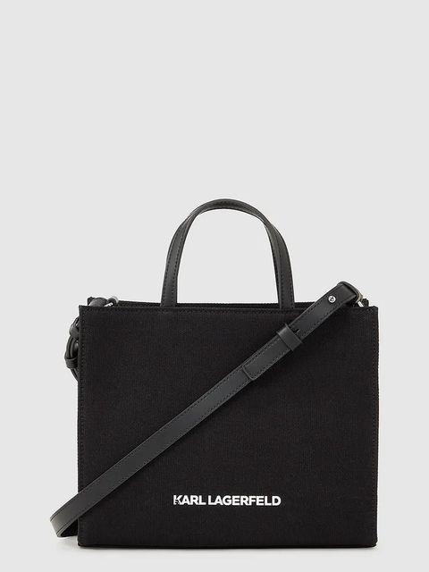 Karl Lagerfeld torebka bawełniana IKON kolor czarny A4W50008