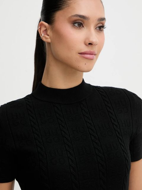 HUGO sukienka kolor czarny mini dopasowana 50554080