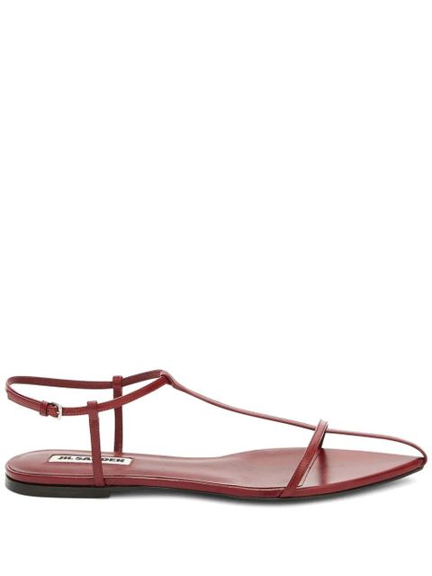 Jil Sander flat strappy sandals - Red - zdjęcie produktu nr 1