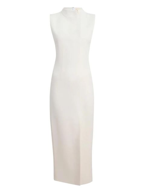 KHAITE Lowen high-neck slit midi dress - Neutrals - zdjęcie produktu nr 1