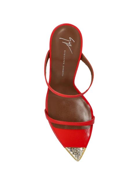 Giuseppe Zanotti metallic-detail strap leather sandals - Red
