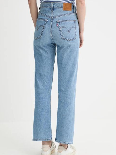 Levi's jeansy RIBCAGE STRAIGHT ANKLE damskie high waist