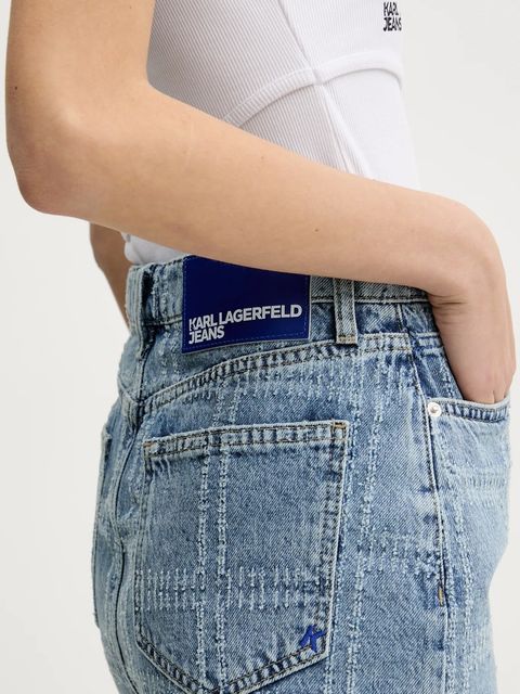Karl Lagerfeld Jeans spódnica jeansowa kolor niebieski mini prosta A2W12013
