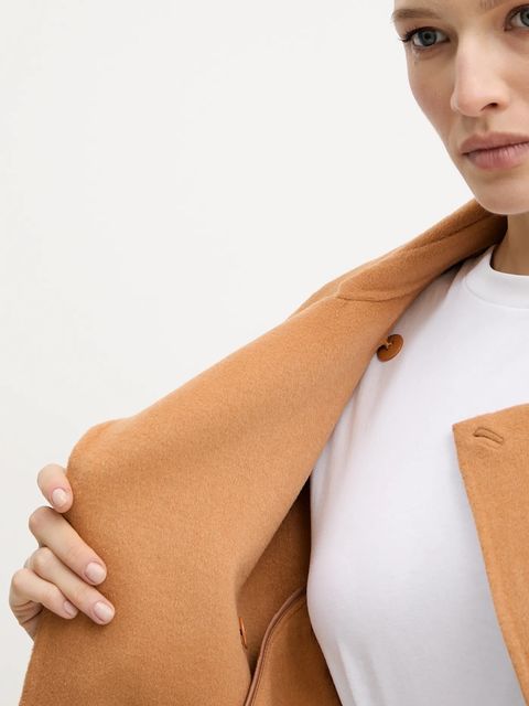 Silvian Heach płaszcz z wełną RODRIGUEZ kolor beżowy GPA25163CP