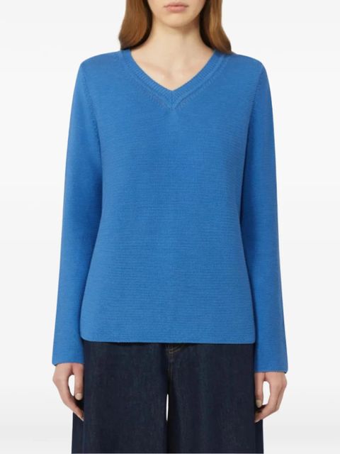 Weekend Max Mara V-neck knitted sweater - Blue - zdjęcie produktu nr 2