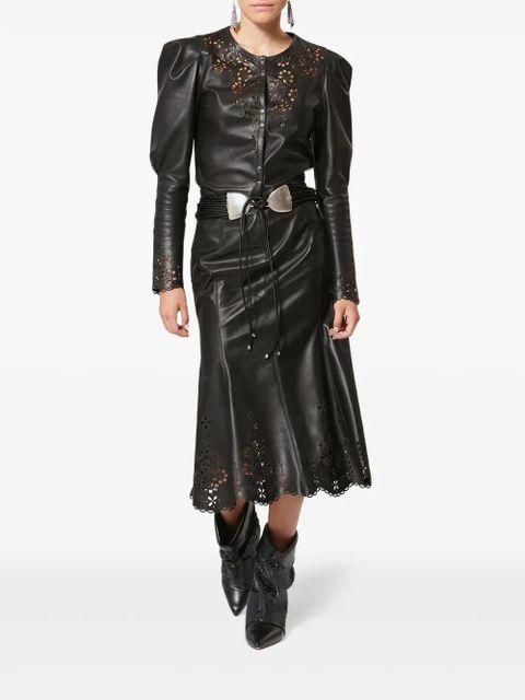 ISABEL MARANT NISIA laser-cut midi skirt - Black - zdjęcie produktu nr 2