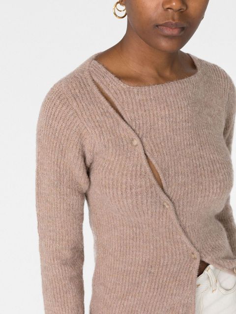Jacquemus La Maille Pau asymmetric cardigan - Brown