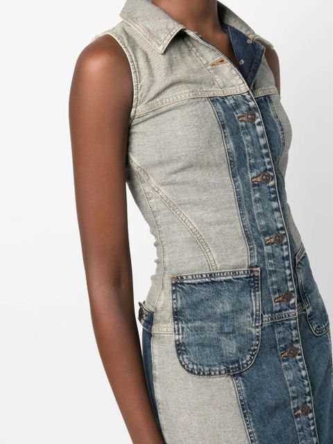 Diesel De-Arys panelled denim dress - Blue
