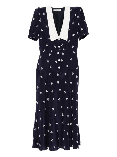 Alessandra Rich bow-print midi dress - Blue - zdjęcie produktu nr 1
