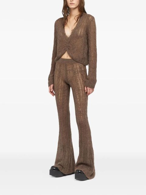 Alanui Desert Drift V-neck top - Brown