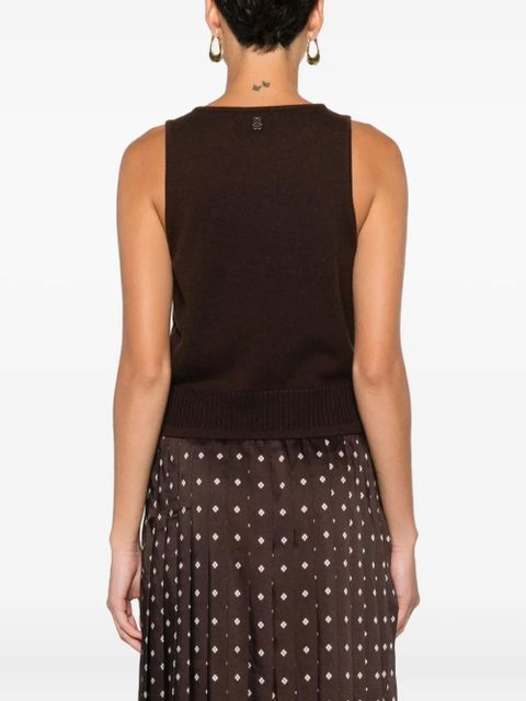 SANDRO round-neck sleeveless top - Brown - zdjęcie produktu nr 2