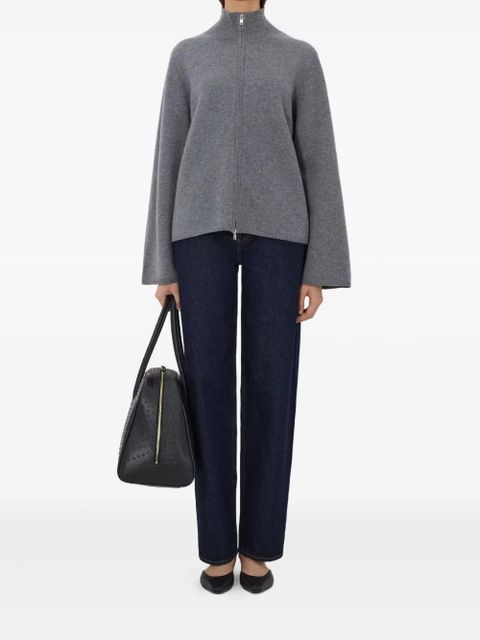 LouLou de Saison Gabi zipped stand-collar cardigan - Grey - zdjęcie produktu nr 2