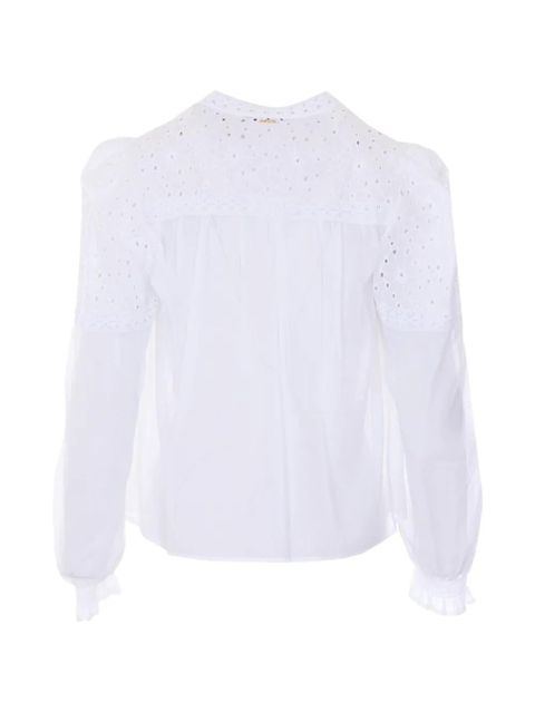 TWINSET V-neck embroidered shirt - White - zdjęcie produktu nr 2