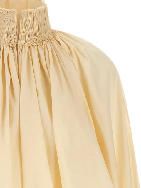 KHAITE Durer high-neck blouse - Neutrals