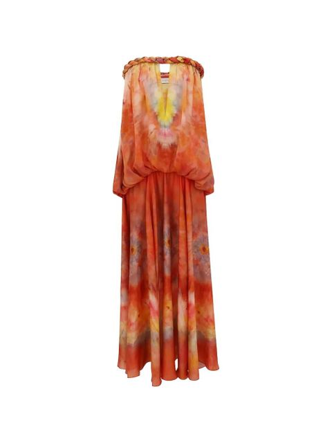 ZIMMERMANN Luna tie-dye braided-neck maxi dress - Orange - zdjęcie produktu nr 1