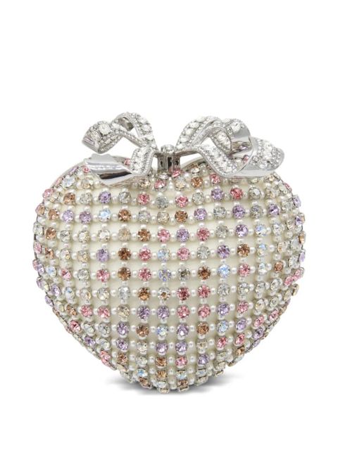 Self-Portrait crystal-embellished clutch bag - Silver - zdjęcie produktu nr 1