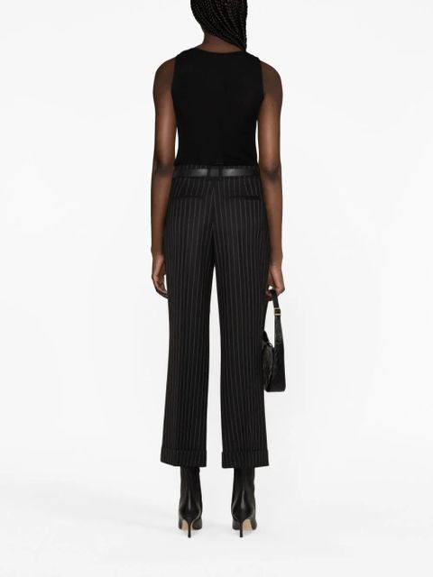 Saint Laurent logo-embroidered wool tank top - Black