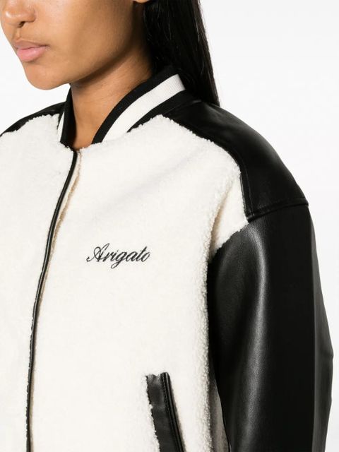 Axel Arigato Saul faux-shearling bomber jacket - White
