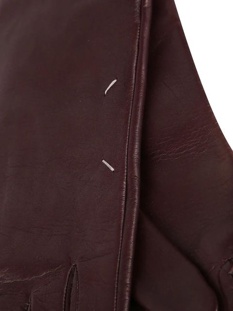 Maison Margiela leather fou-stitches gloves - Red