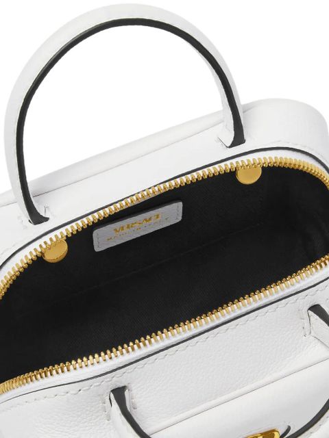 Versace La Medusa leather mini tote bag - White