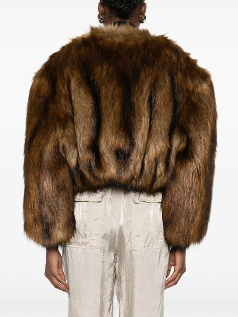 Alexander Wang cropped faux fur jacket - Brown