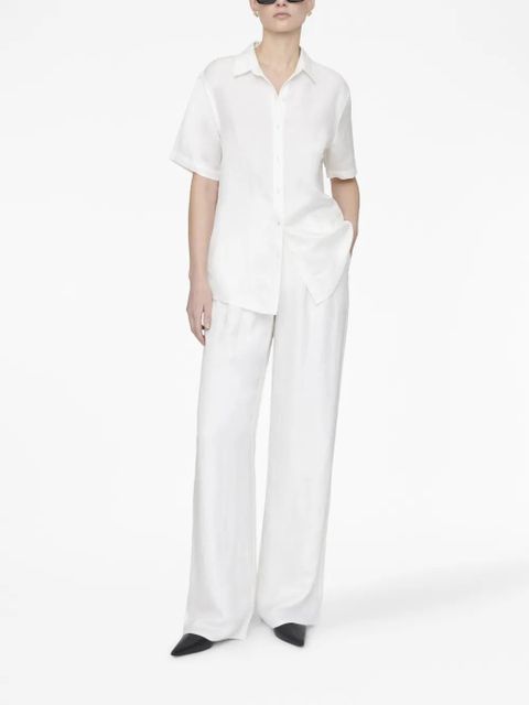 ANINE BING Carrie wide-leg trousers - White