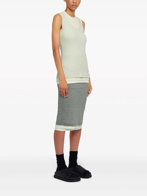 Jil Sander layered cotton tank top - Grey
