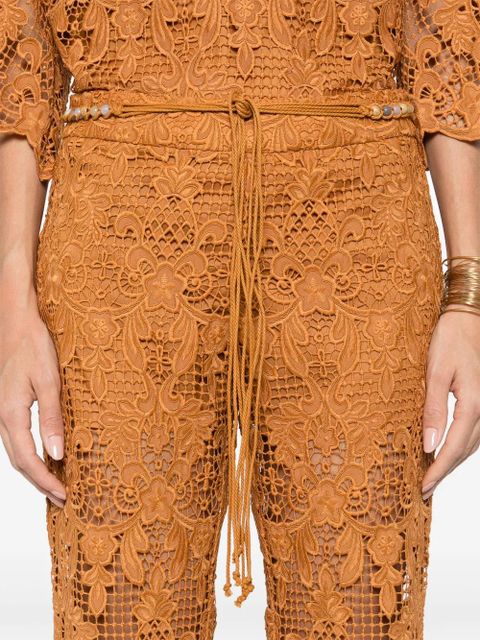 ZIMMERMANN Coco Lace flared trousers - Brown