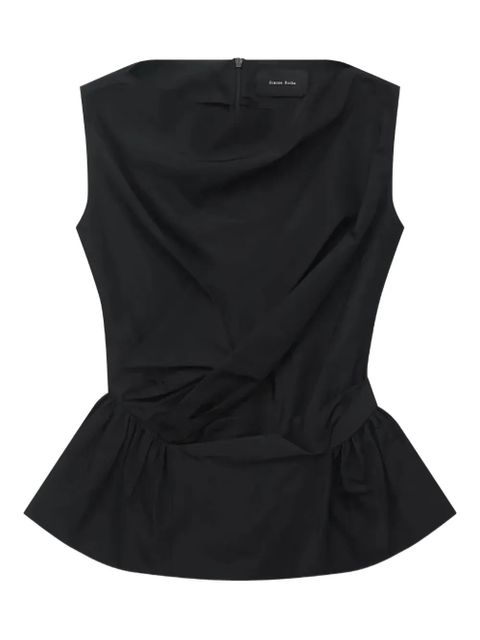Simone Rocha draped-hem top - Black - zdjęcie produktu nr 1
