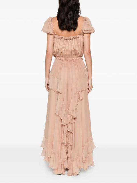 Chloé ruffled silk dress - Neutrals