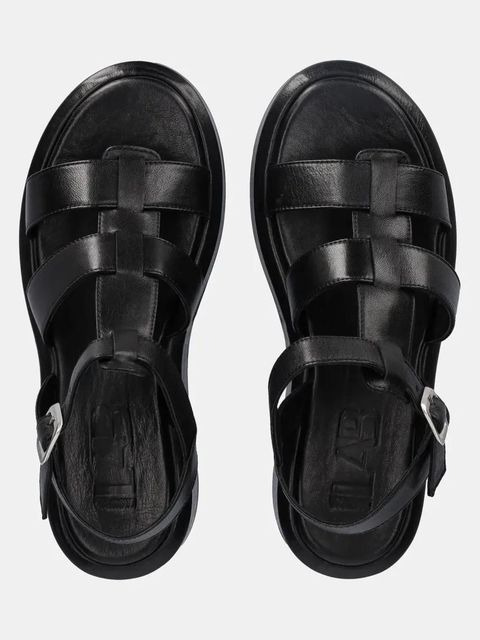 Answear.LAB sandały skórzane damskie kolor czarny na platformie