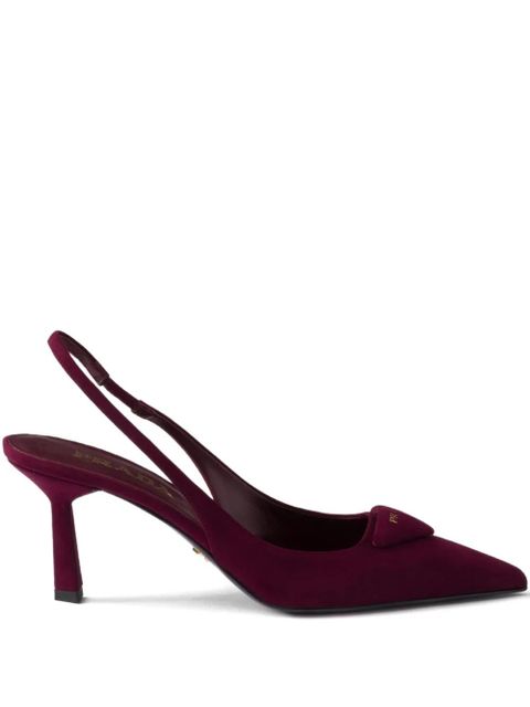 Prada 75mm slingback triangle-logo pumps - Red - zdjęcie produktu nr 1