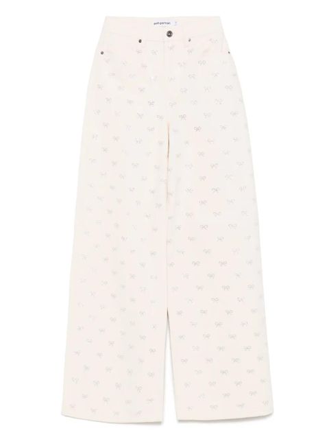 Self-Portrait bow-embellished jeans - Neutrals - zdjęcie produktu nr 1
