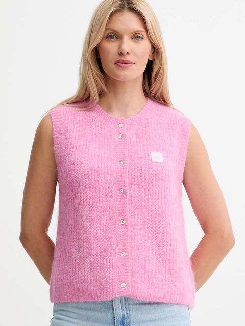 American Vintage kamizelka z domieszką wełny damski kolor różowy lekki EAST19MC - zdjęcie produktu nr 1