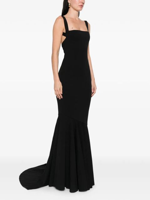 Solace London Lottie square-neck maxi dress - Black