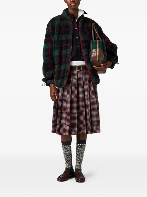 Miu Miu boxy-fit embroidered-logo shirt - Blue - zdjęcie produktu nr 2