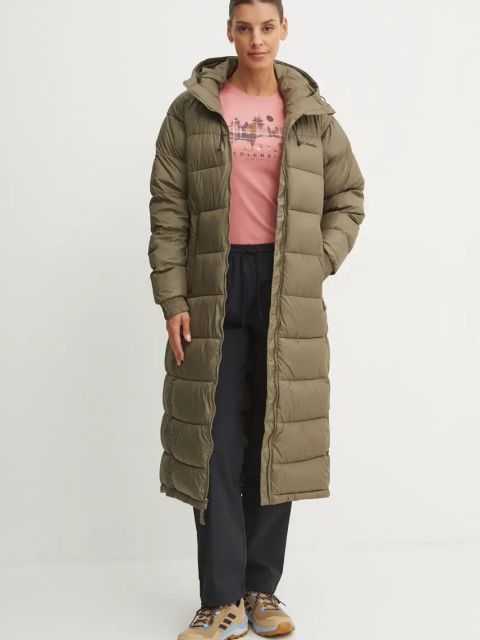 Columbia kurtka damska kolor zielony zimowa