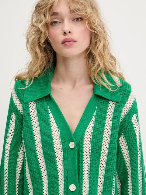 Stine Goya kardigan damski kolor zielony SG-PF25-K034-2380