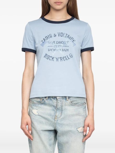 Zadig&Voltaire Woos rhinestone-embellished T-shirt - Blue
