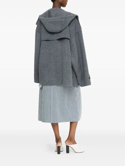 JW Anderson hooded double-breasted coat - Grey