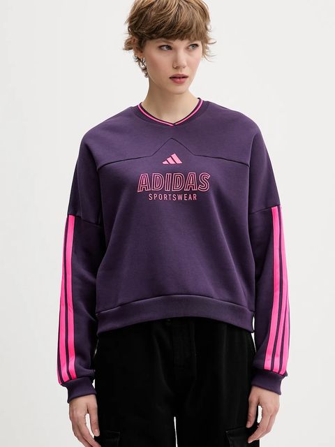 adidas bluza Tiro damska kolor fioletowy z nadrukiem JX5119 - zdjęcie produktu nr 1