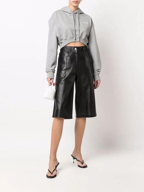 Off-White Helvetica cropped hoodie - Grey - zdjęcie produktu nr 2