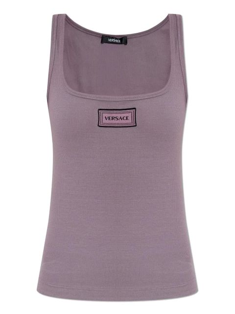 Versace logo-patch tank top - Purple - zdjęcie produktu nr 1