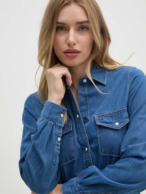 Pepe Jeans sukienka REGULAR DENIM DRESS kolor niebieski mini prosta PL953581HT8