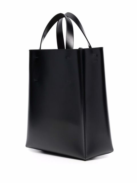 Marni Museo drawstring leather tote bag - Black