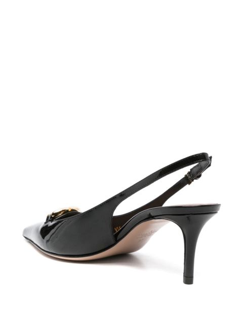 Valentino Garavani VLogo leather slingback pumps - Black