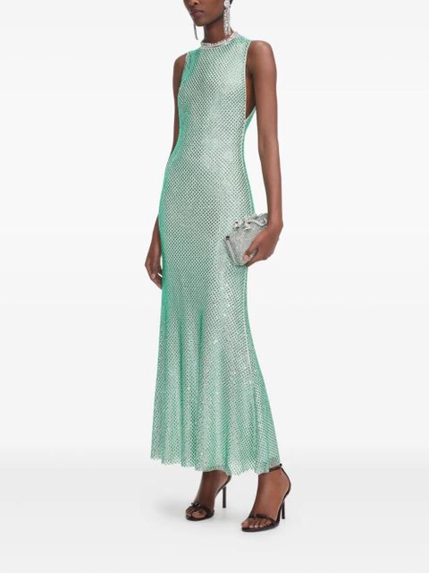 Self-Portrait rhinestone-embellished dress - Green