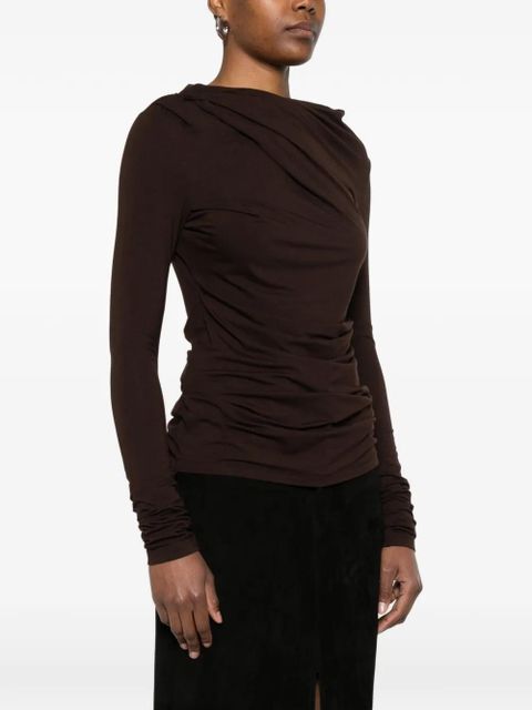 ENTIRE STUDIOS Drape long-sleeve top - Brown