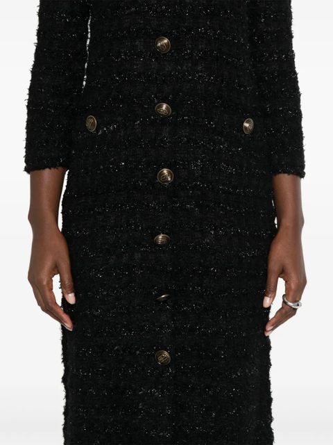 Balenciaga tweed button-up dress - Black