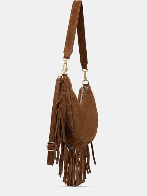 Answear.LAB torebka zamszowa kolor brązowy